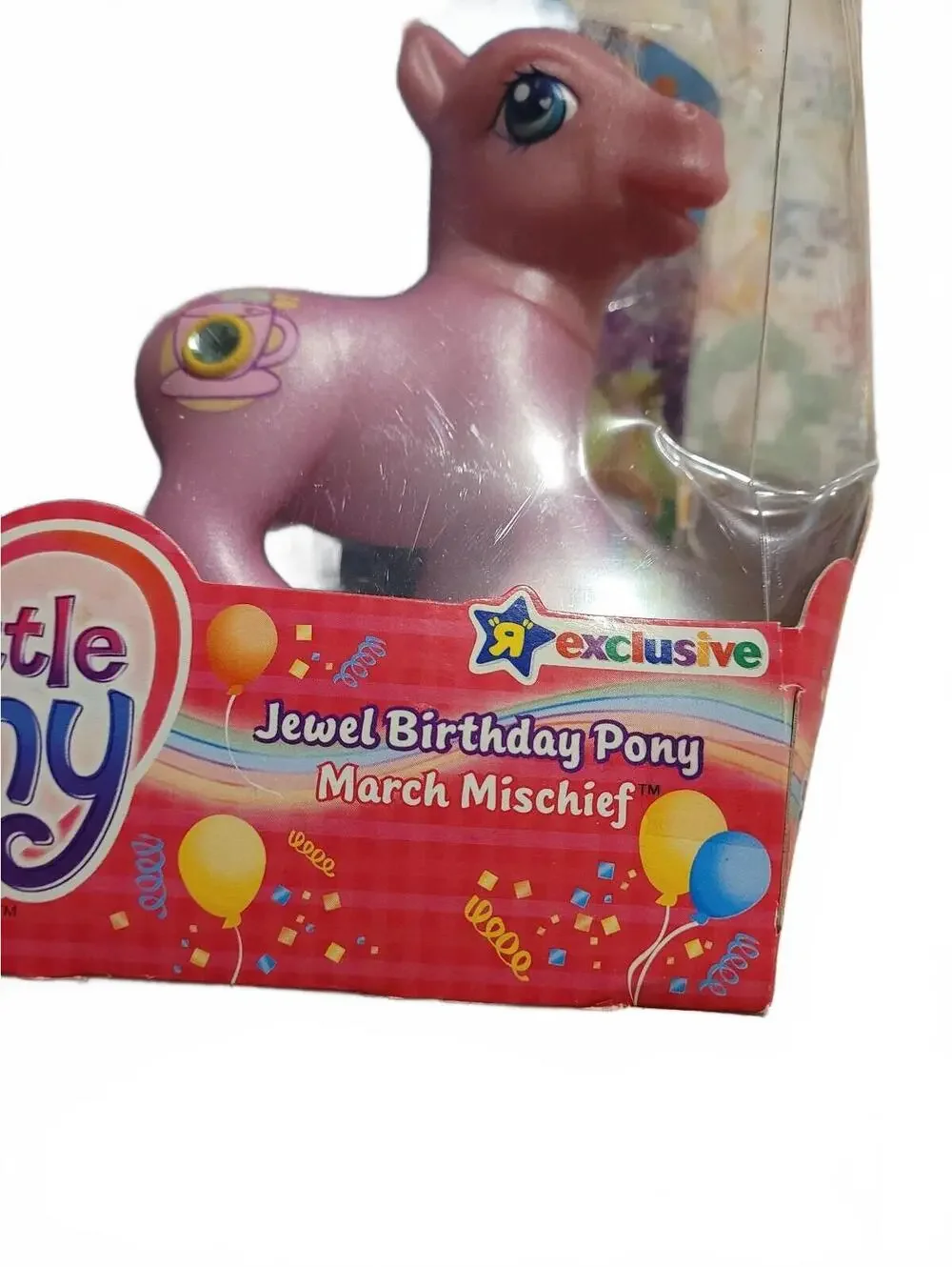 Rare Vtg 2004 My Little Pony Jewel Birthday Pony March Mischief Figure W/Brush